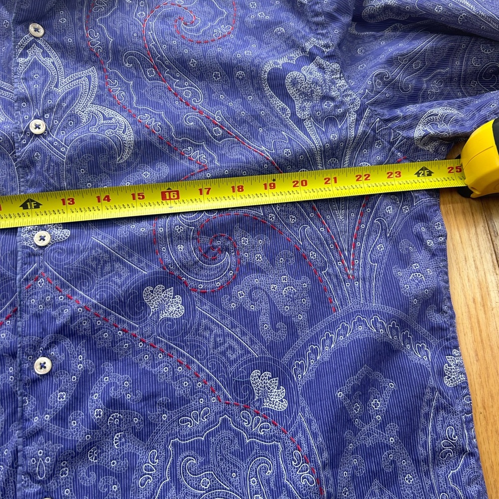 Robert Graham Men's XL Purple Paisley Button Down Shirt Contrast White Collar LS - Picture 6 of 10